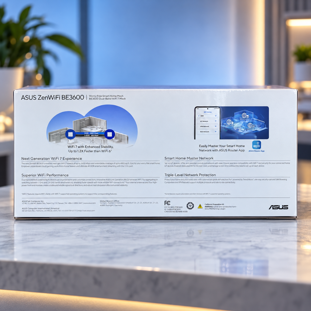 ASUS ZenWiFi BE3600 Dual-Band WiFi 7 Mesh Router 2-Pack 3600 Mbps