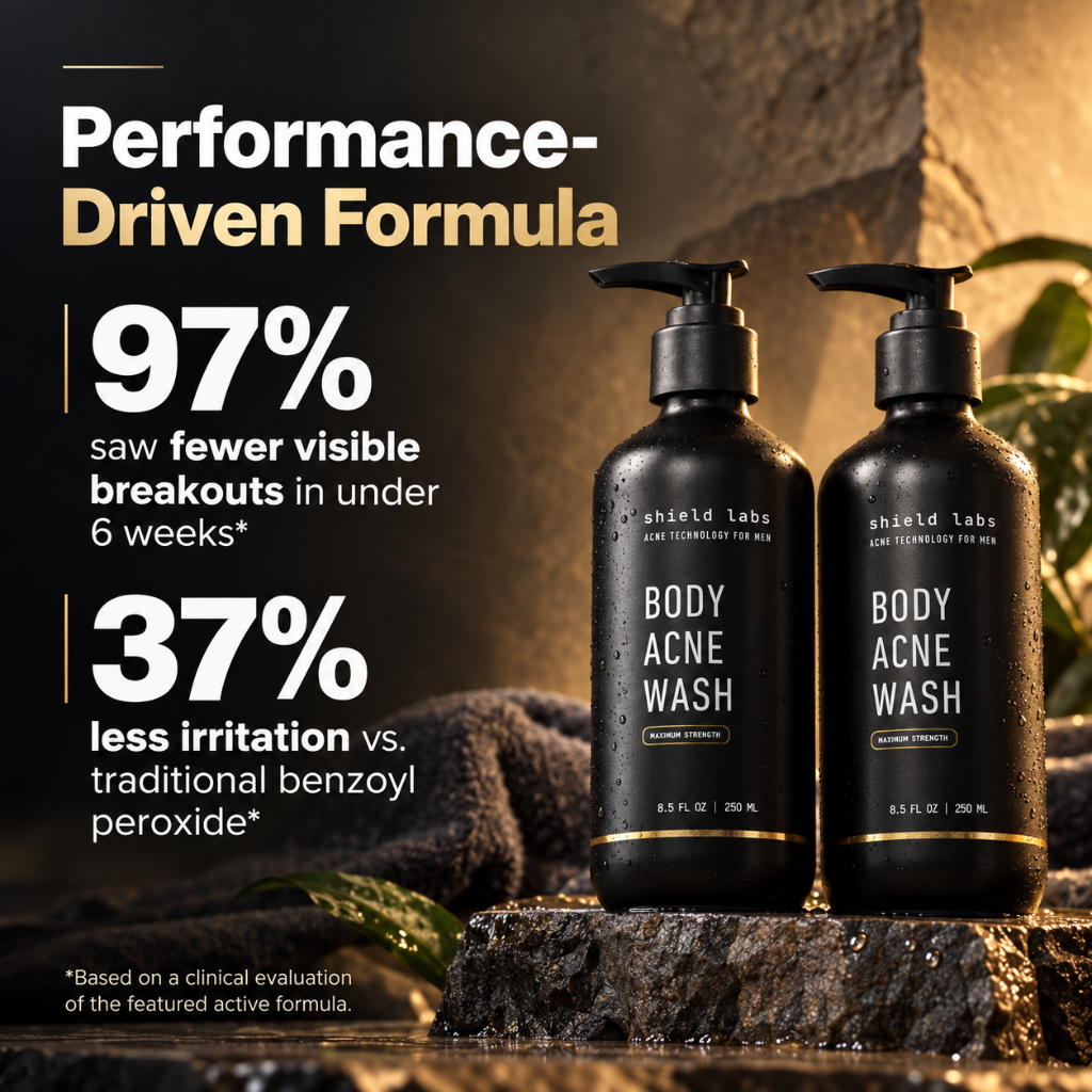 Shield Labs Body Acne Wash 10% Benzoyl Peroxide Maximum Strength 8.5 fl oz