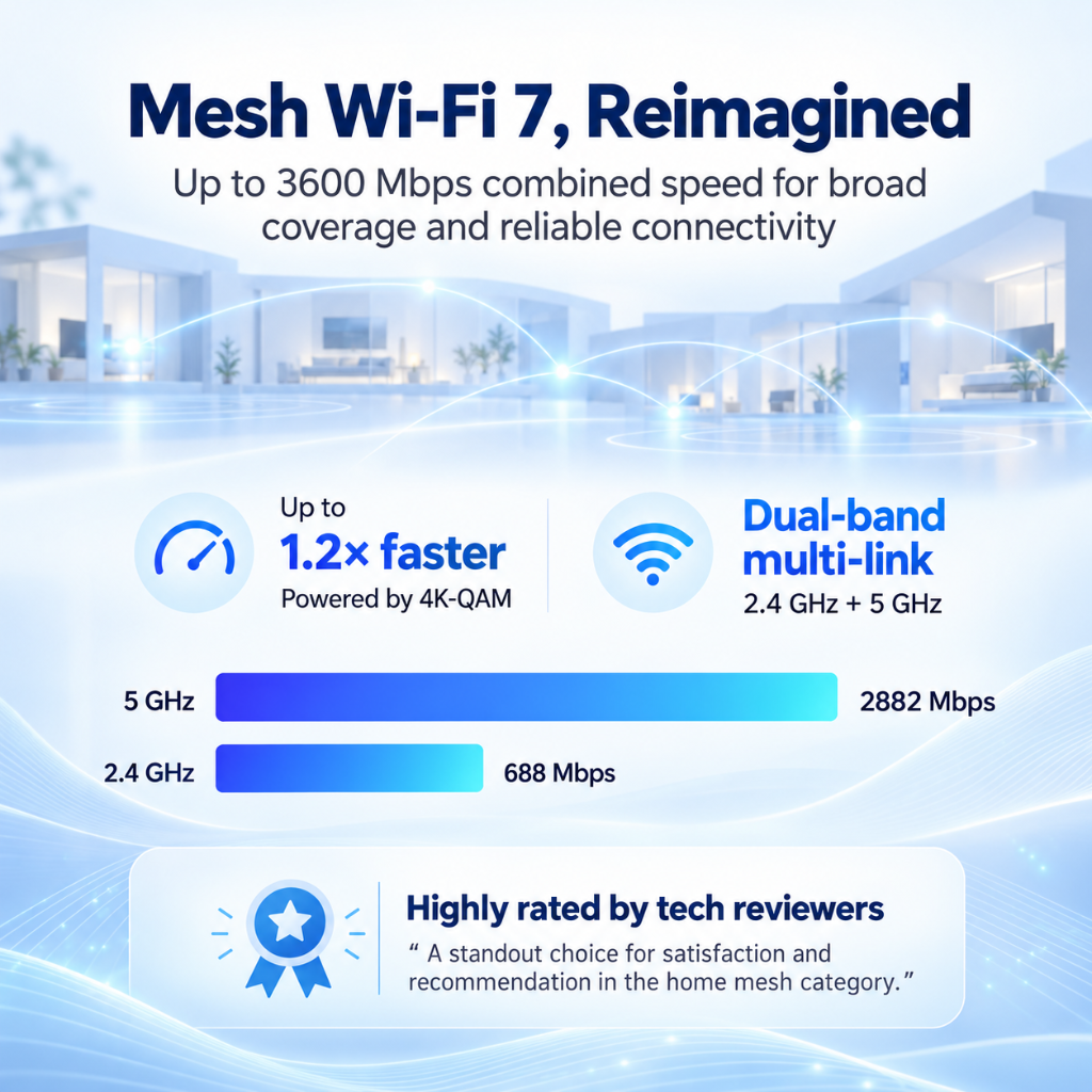 ASUS ZenWiFi BE3600 Dual-Band WiFi 7 Mesh Router 2-Pack 3600 Mbps