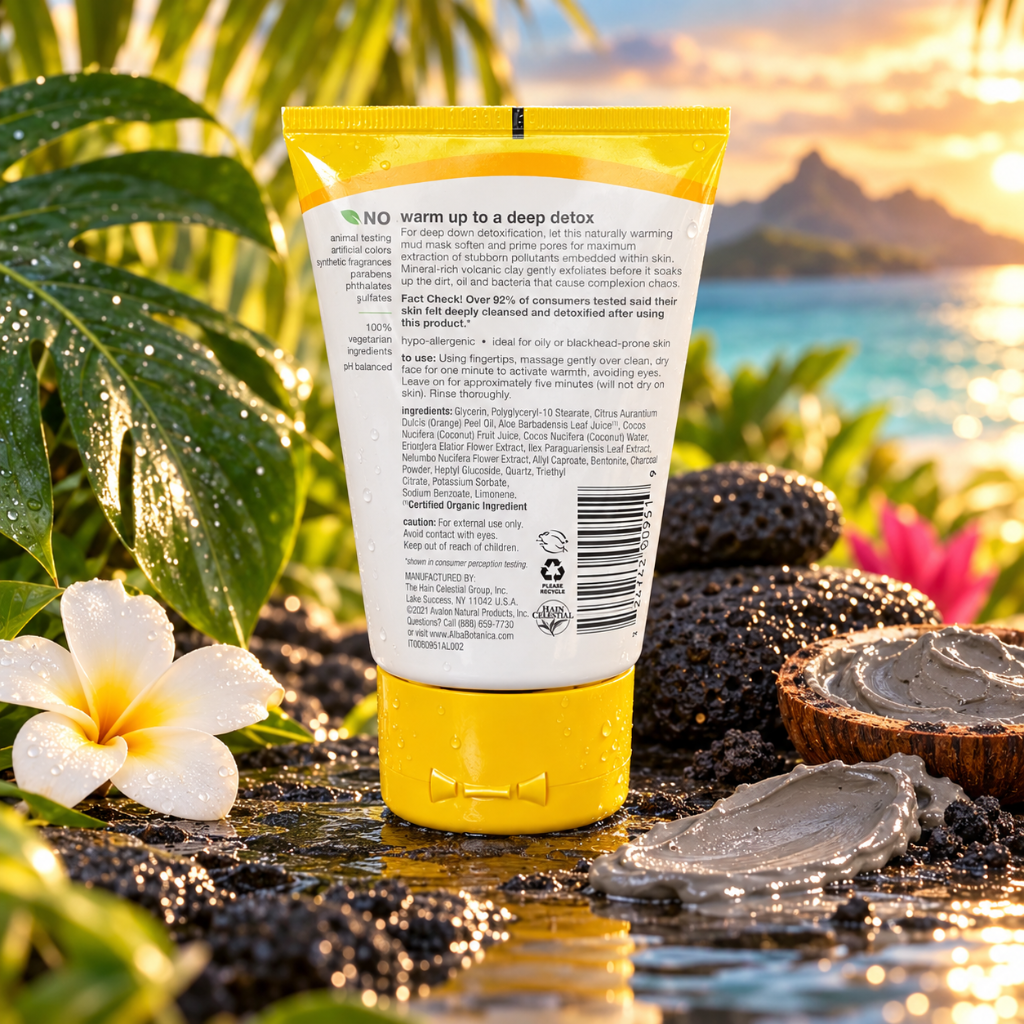 Alba Botanica Hawaiian Detox Warming Mud Mask Volcanic Clay 4 oz