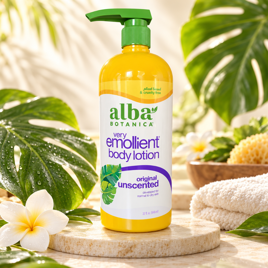 Alba Botanica Very Emollient Body Lotion Original Unscented 32 fl oz