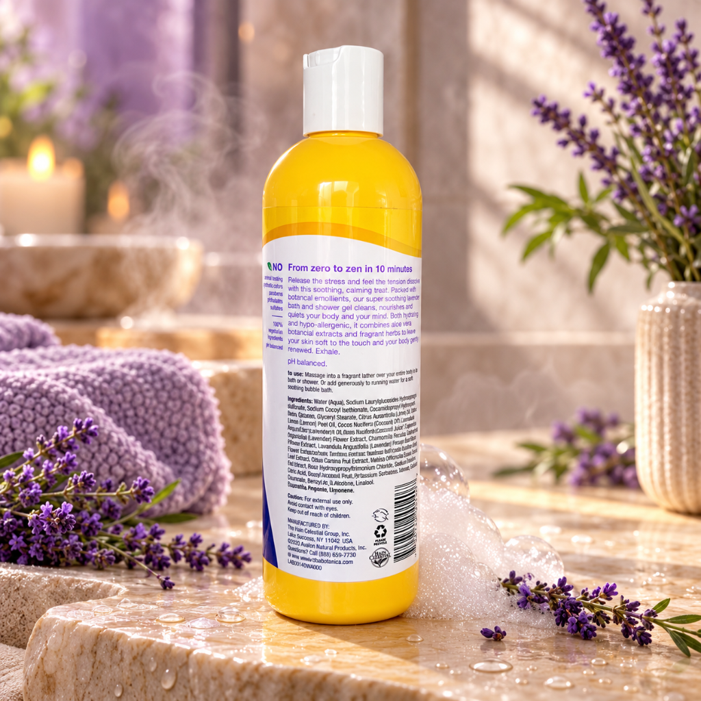 Alba Botanica Very Emollient French Lavender Body Wash 12 fl oz 355 mL