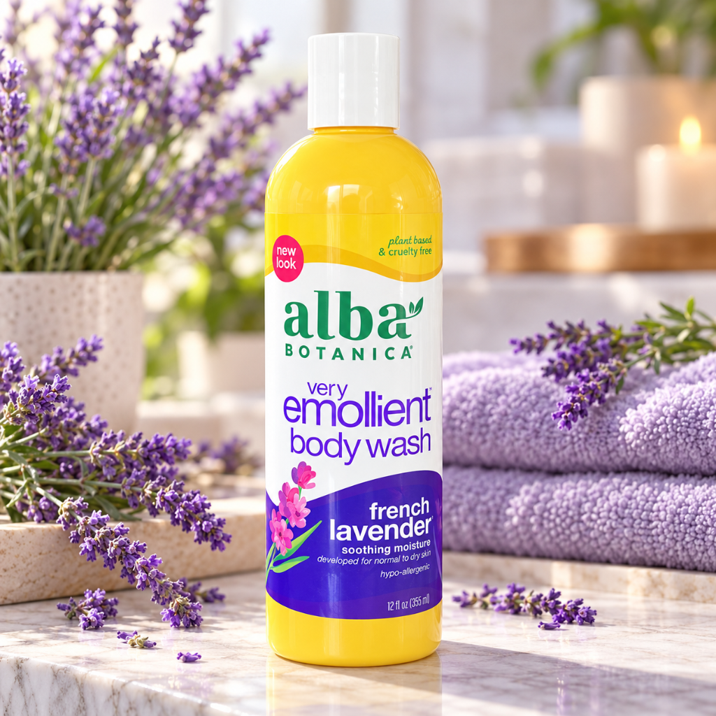 Alba Botanica Very Emollient French Lavender Body Wash 12 fl oz 355 mL