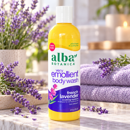 Alba Botanica Very Emollient French Lavender Body Wash 12 fl oz 355 mL