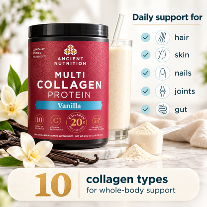 Ancient Nutrition Multi Collagen Protein Vanilla 22.2 oz 60 Servings Dietary Supplement