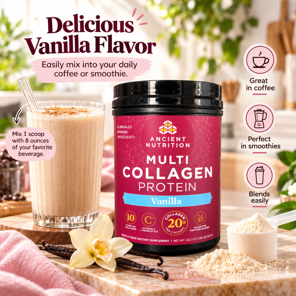 Ancient Nutrition Multi Collagen Protein Vanilla 22.2 oz 60 Servings Dietary Supplement