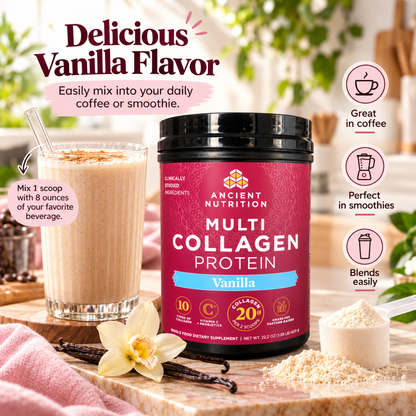 Ancient Nutrition Multi Collagen Protein Vanilla 22.2 oz 60 Servings Dietary Supplement