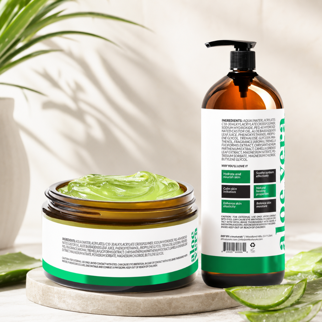 ArtNaturals Aloe Vera Gel Duo Hydrating Set 12oz + 8oz Moisturizing Gel