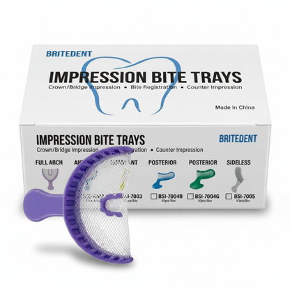 BRITEDENT Anterior Bite Registration Trays Purple 35 Count Disposable Impression Trays