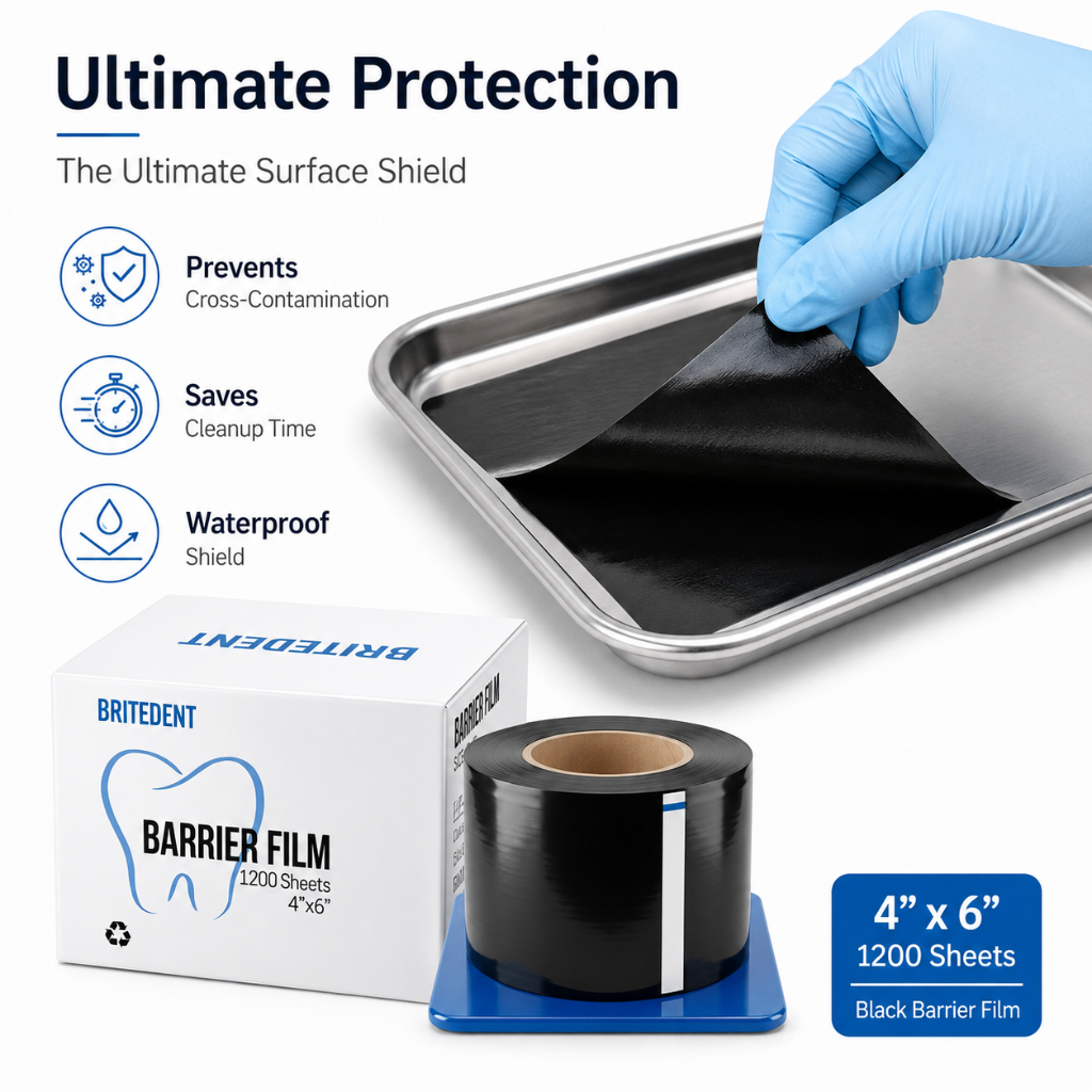 BRITEDENT Barrier Film 4 x 6 1200 Sheets with Dispenser Box Protection