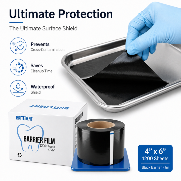 BRITEDENT Barrier Film 4 x 6 1200 Sheets with Dispenser Box Protection