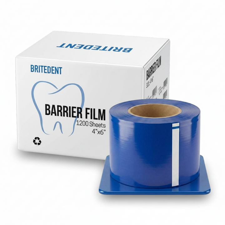 BRITEDENT Barrier Film 4" x 6" Blue 1200 Sheets with Dispenser Box