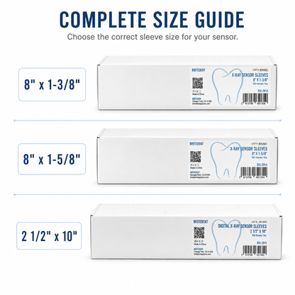 BRITEDENT Digital X-Ray Sensor Sleeves Sizes