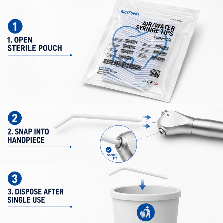 BRITEDENT Disposable Air Water Syringe Tips How