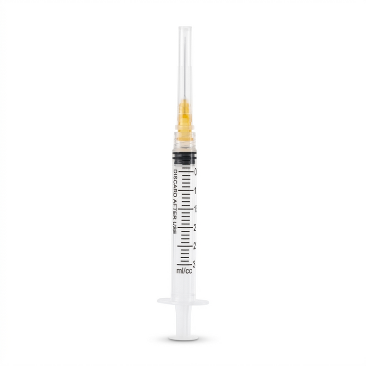 BRITEDENT Disposable Irrigation Syringes 25 Gauge 3cc Bendable Pre-Tipped Notched Tips