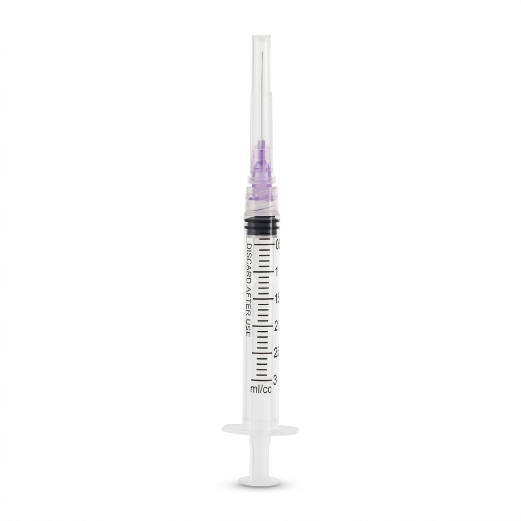 BRITEDENT Disposable Irrigation Syringes 30 Gauge 3cc Bendable Pre-Tipped Notched Tips Single