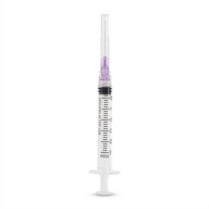 BRITEDENT Disposable Irrigation Syringes 30 Gauge 3cc Bendable Pre-Tipped Notched Tips Single