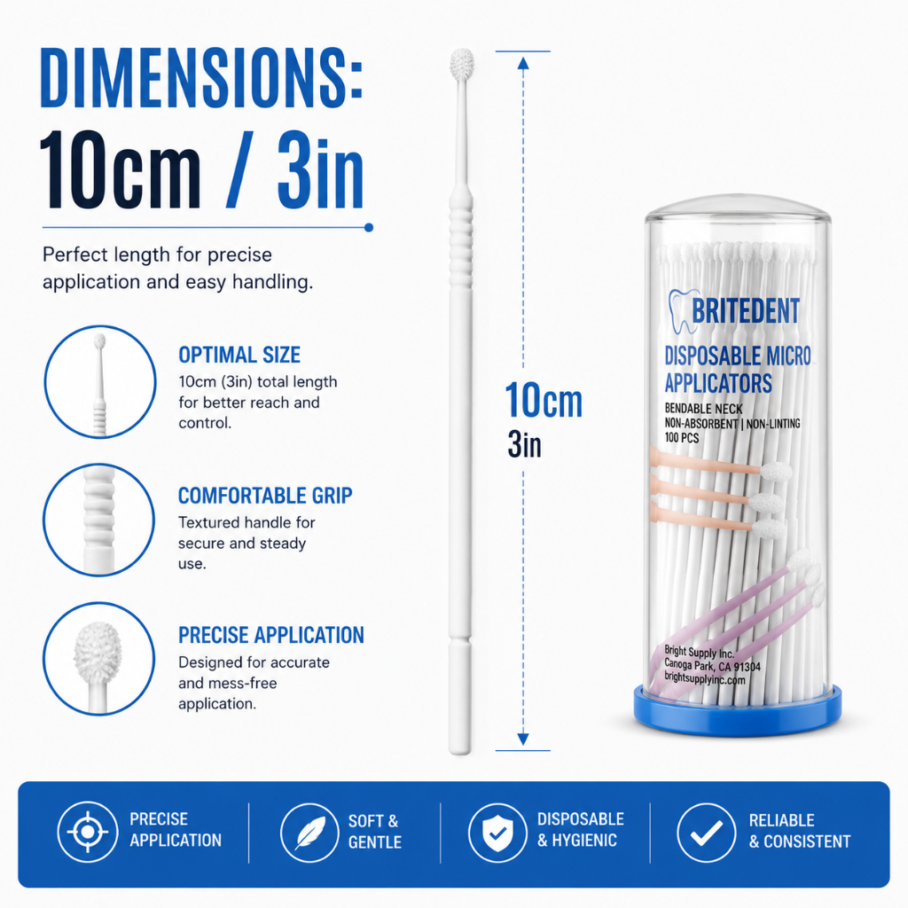 BRITEDENT Disposable Micro Applicators Dimesions