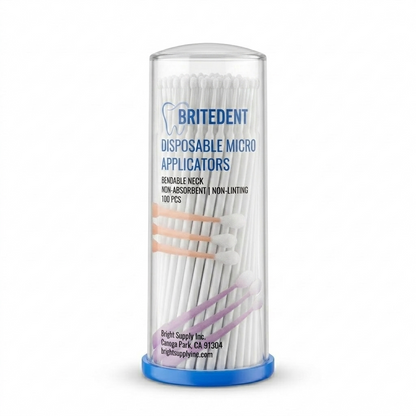 BRITEDENT Disposable Micro Applicators Super Fine 1.0mm White 100 Count Applicator Brushes