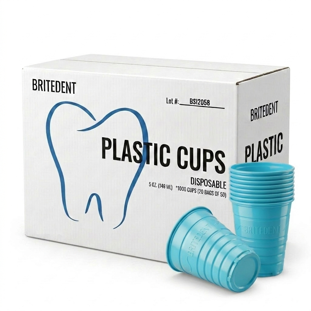 BRITEDENT Disposable Plastic Drinking Cups 5 oz Blue 1000 Cups Dental & Medical Use Hero