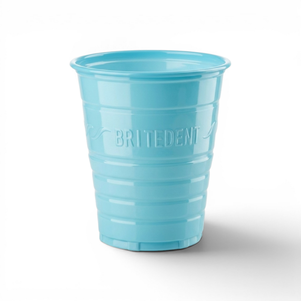 BRITEDENT Disposable Plastic Drinking Cups 5 oz Blue Cup Dental & Medical 