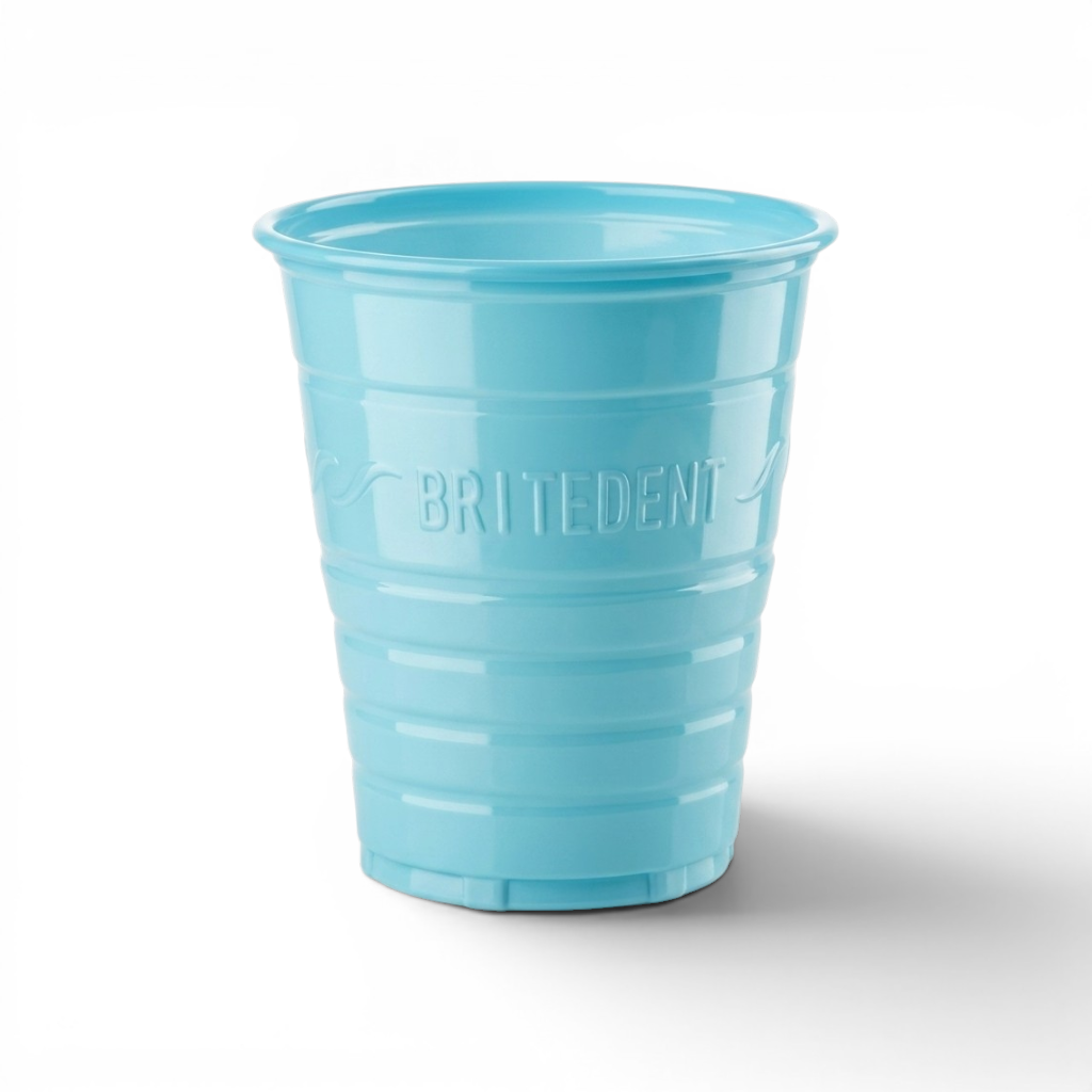 BRITEDENT Disposable Plastic Drinking Cups 5 oz Blue Cup Dental &amp; Medical 
