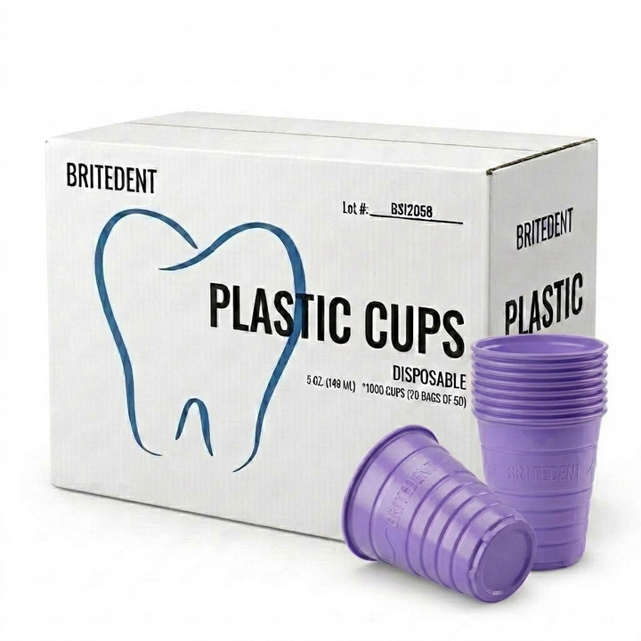 BRITEDENT Disposable Plastic Drinking Cups 5 oz Lavender 1000 Cups Dental &amp; Medical Use Hero