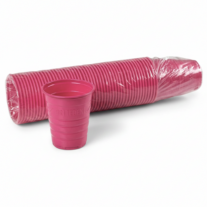 BRITEDENT Disposable Plastic Drinking Cups 5 oz Pink Cup 