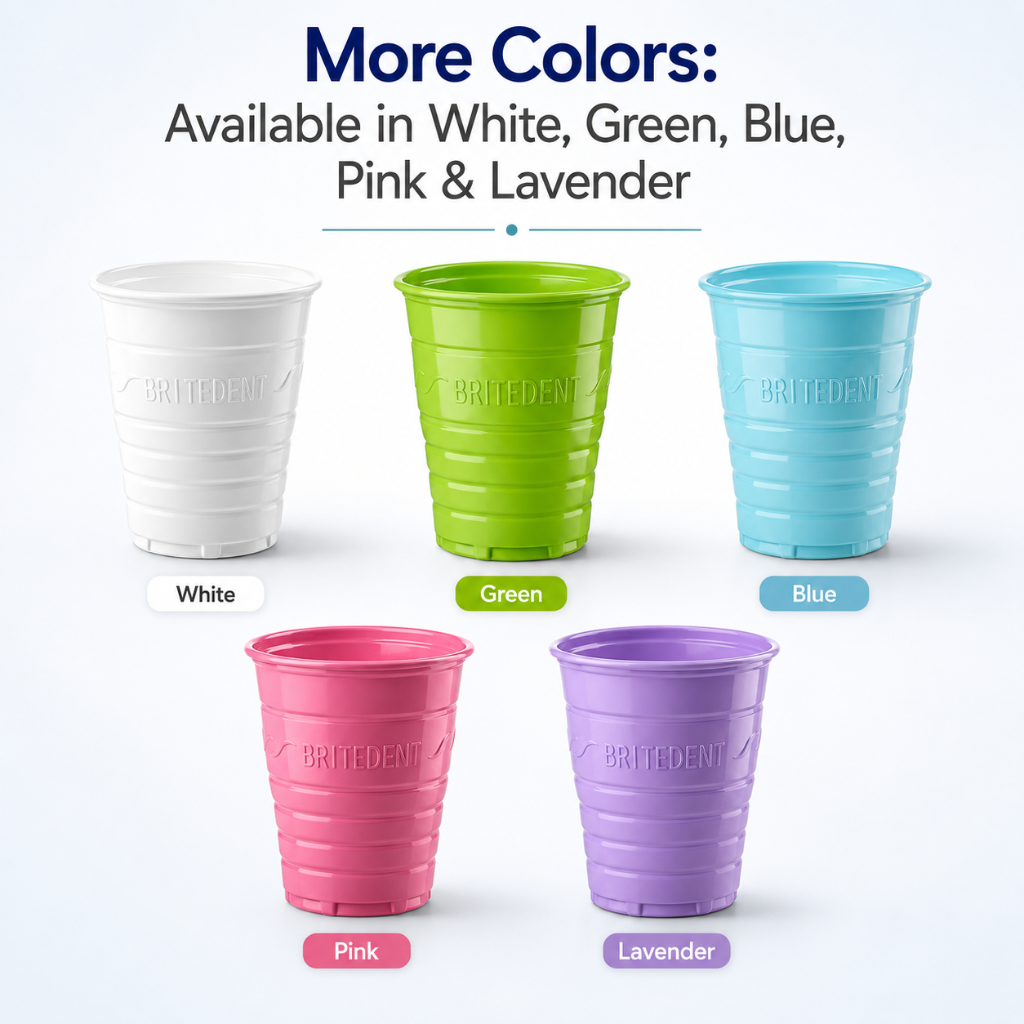 BRITEDENT Disposable Plastic Drinking Cups 5 oz Cup Durable Colors
