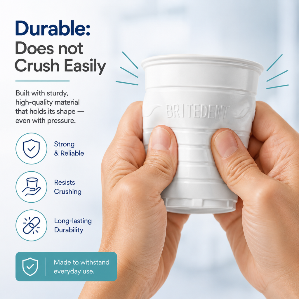 BRITEDENT Disposable Plastic Drinking Cups 5 oz Cup Durable