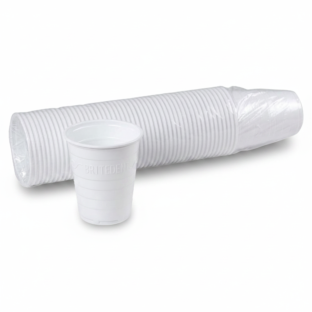 BRITEDENT Disposable Plastic Drinking Cups 5 oz White Cup