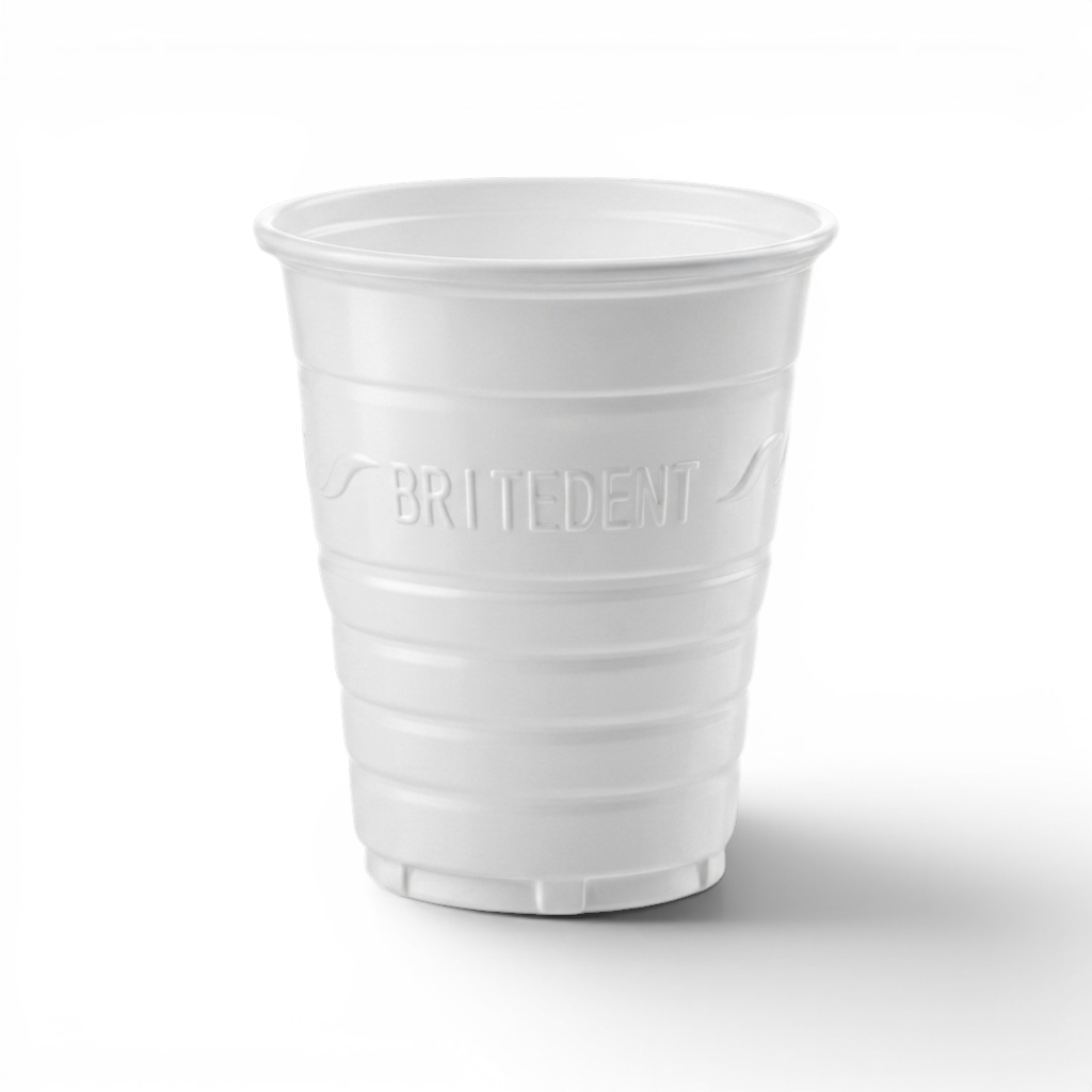 BRITEDENT Disposable Plastic Drinking Cups 5 oz White Cups Dental &amp; Medical Use 