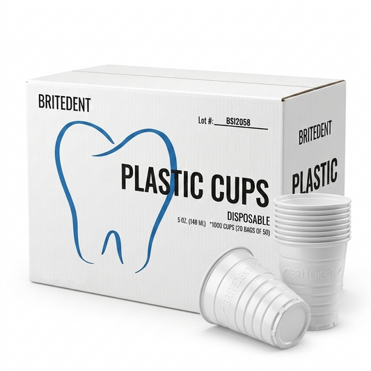 BRITEDENT Disposable Plastic Drinking Cups 5 oz White 1000 Cups Dental & Medical Use Hero