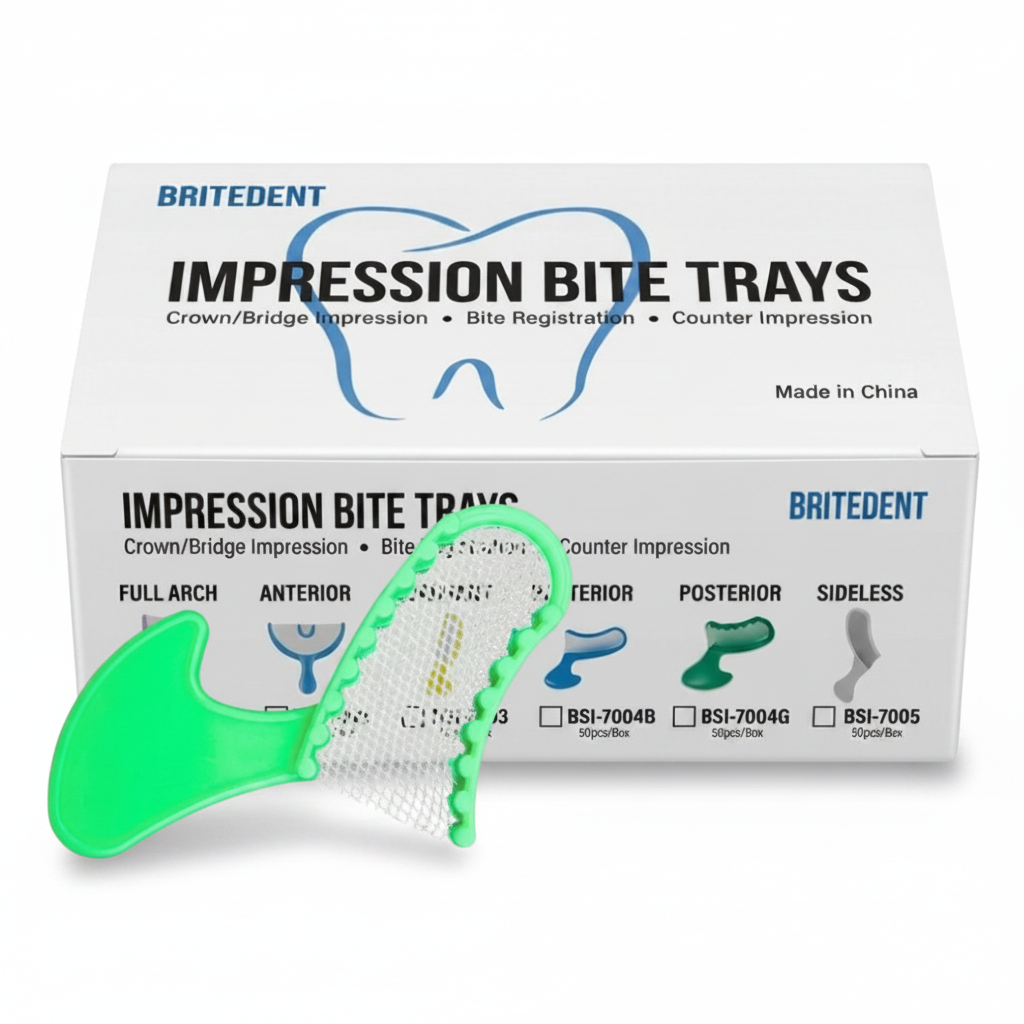 BRITEDENT Posterior Bite Registration Trays Green 50 Count Disposable Impression Trays