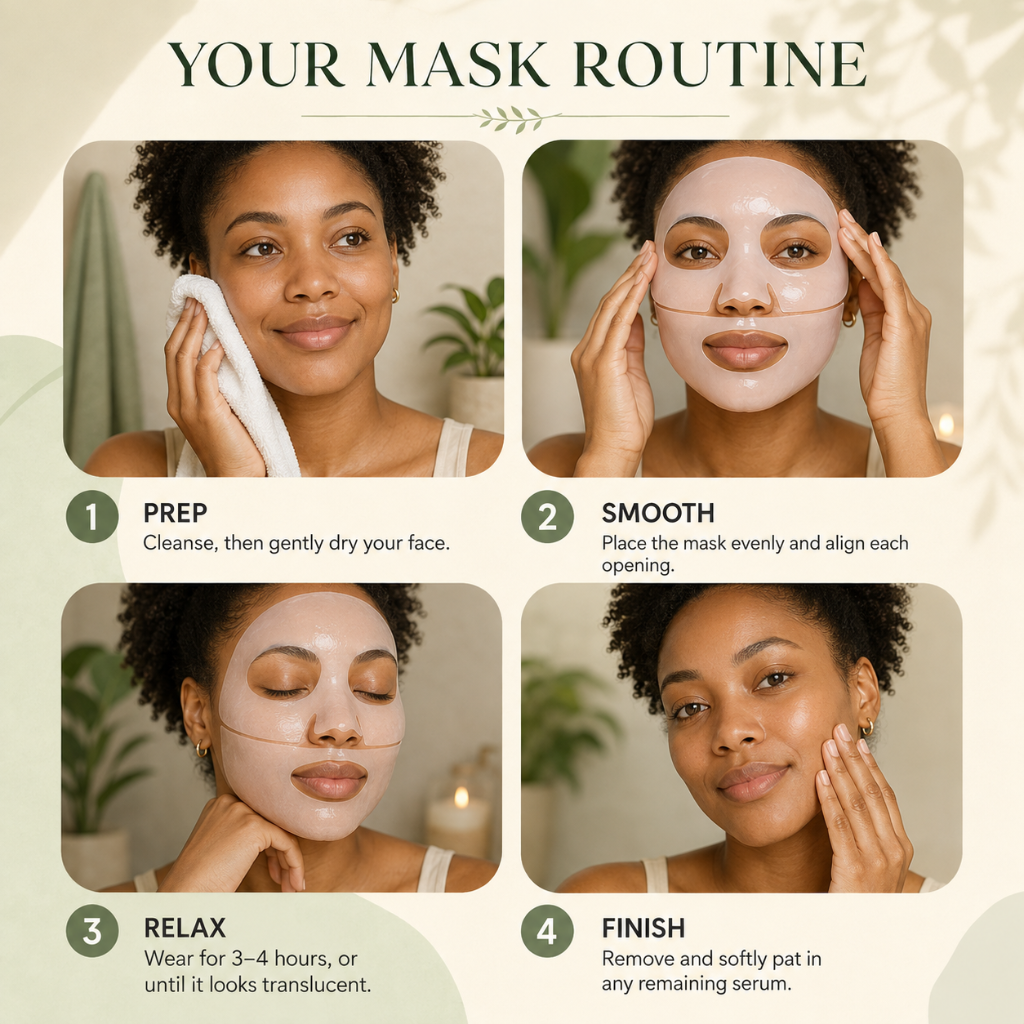 Lakerain Bio Collagen Deep Mask Hydrating Overnight Hydrogel Face Mask 4 Pack