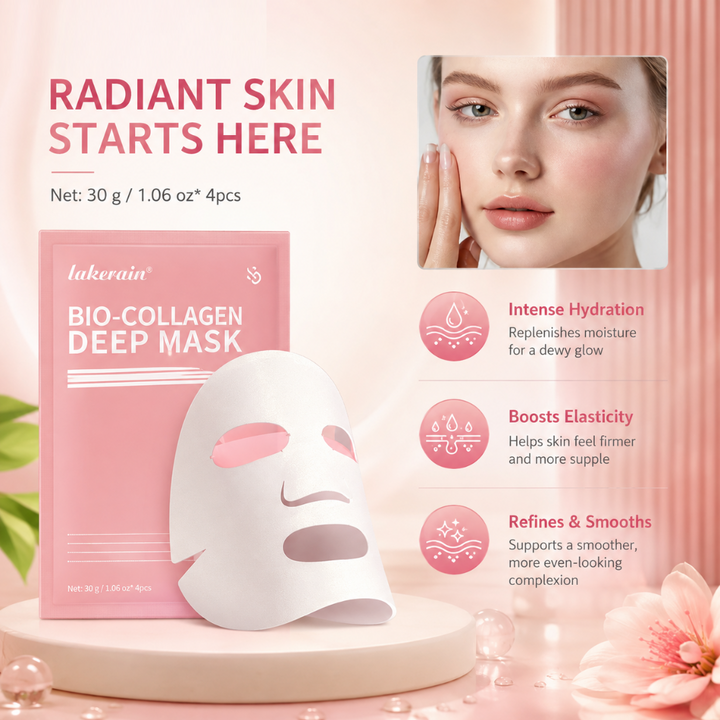 Lakerain Bio Collagen Deep Mask Hydrating Overnight Hydrogel Face Mask 4 Pack
