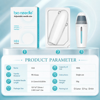 Bio Needle H24 Derma Stamp Adjustable 24 Titanium Derma Tool Anti-Aging Acne Facial Recovery
