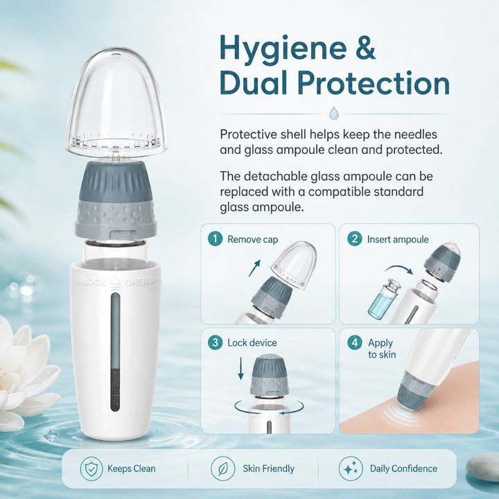 Bio Needle H24 Derma Stamp Adjustable 24 Titanium Derma Tool Anti-Aging Acne Facial Recovery