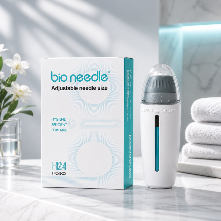 Bio Needle H24 Derma Stamp Adjustable 24 Titanium Derma Tool Anti-Aging Acne Facial Recovery