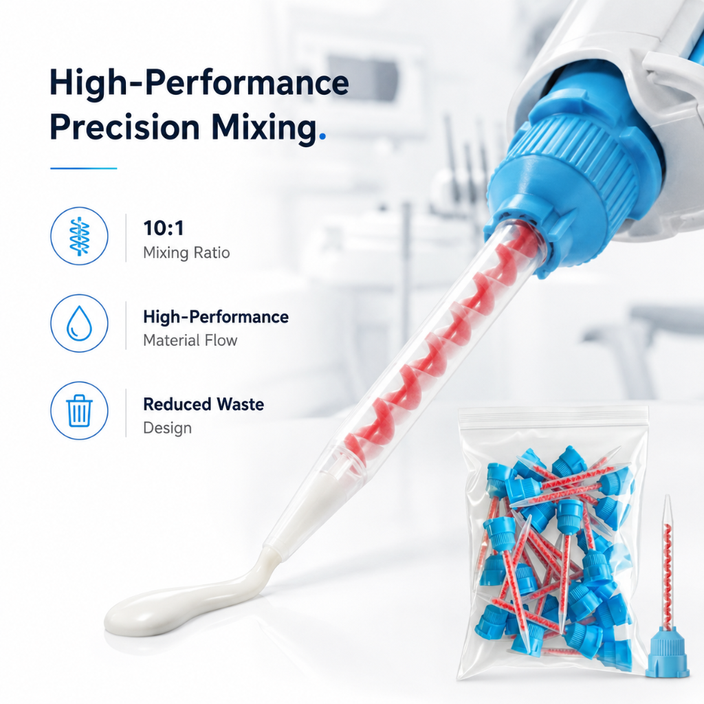 Disposable Blue Orange 101 Medium Body Crown &amp; Bridge Mixing Tips High