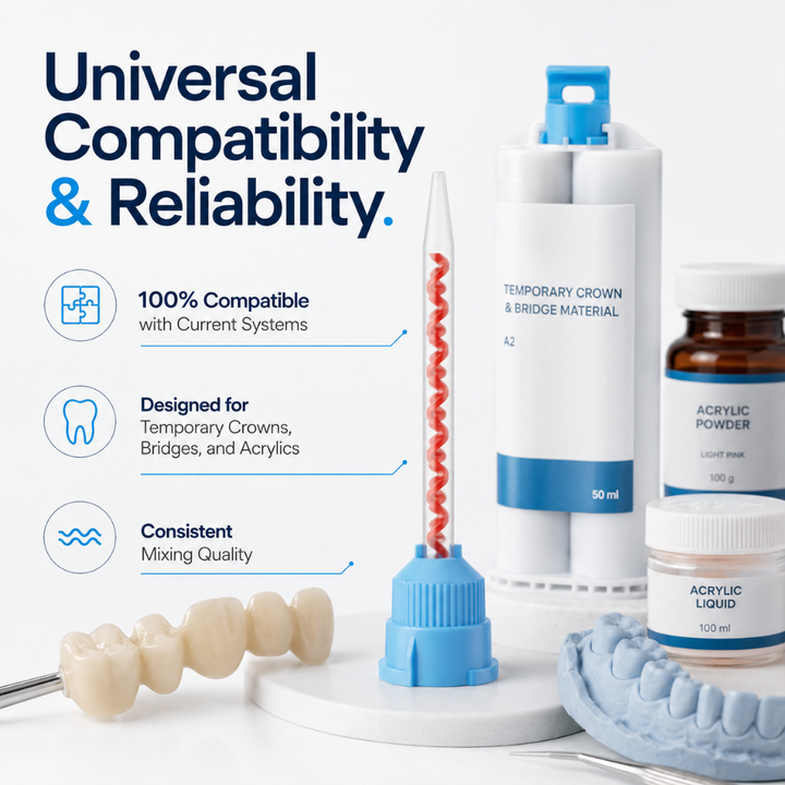 Disposable Blue Orange 101 Medium Body Crown &amp; Bridge Mixing Tips Universal
