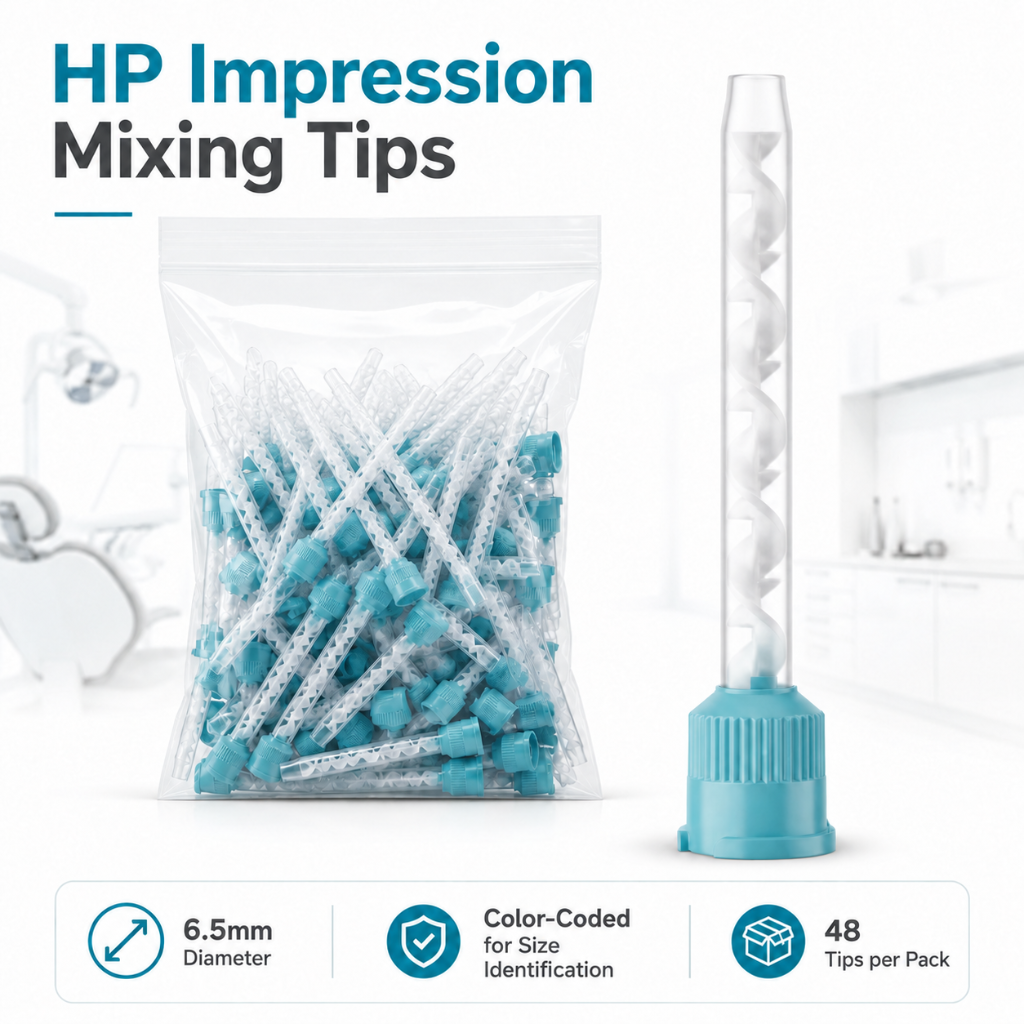 Disposable Green Teal HP Impression Mixing Tips 6.5mm Long 90mm HP48 Pack