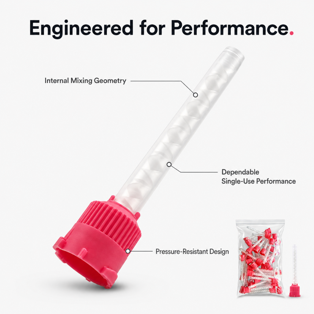 Disposable Pink HP Impression Mixing Tips Medium Performance