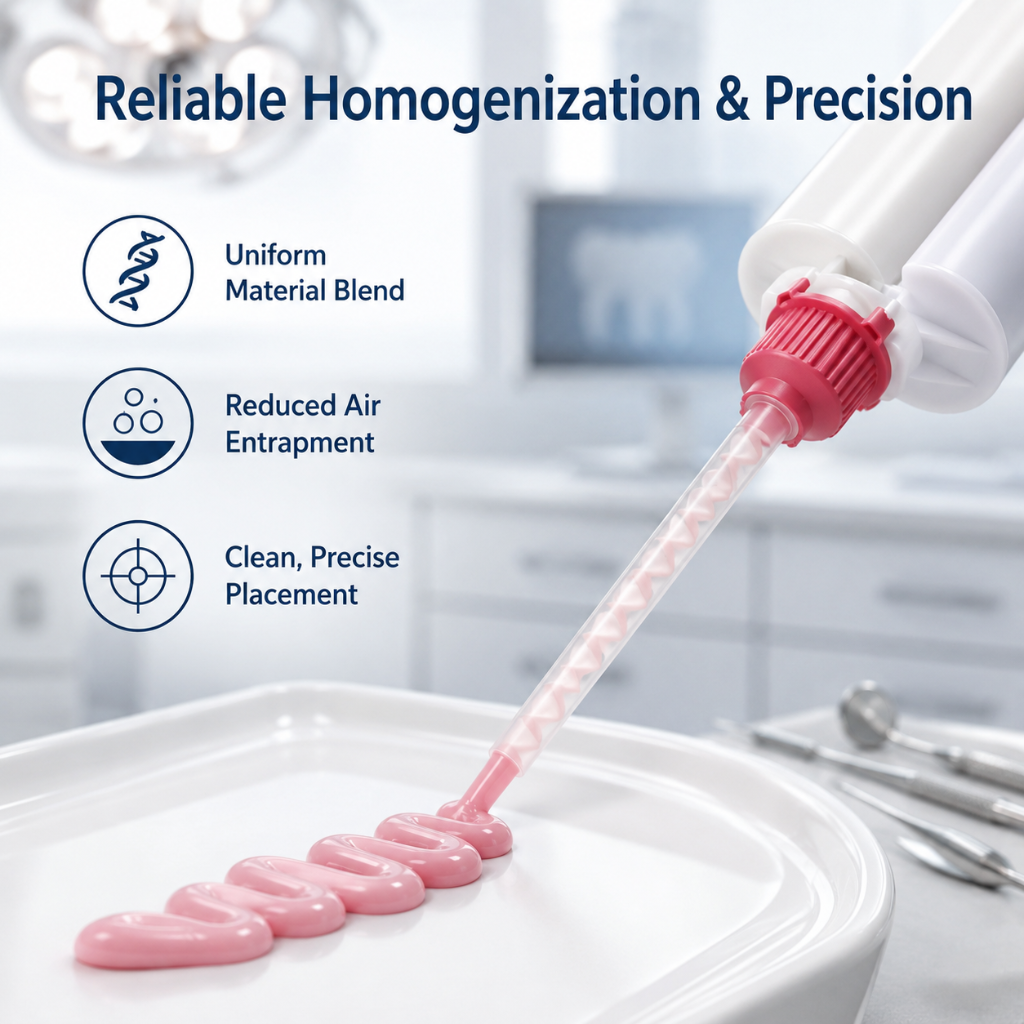 Disposable Pink HP Impression Mixing Tips Medium