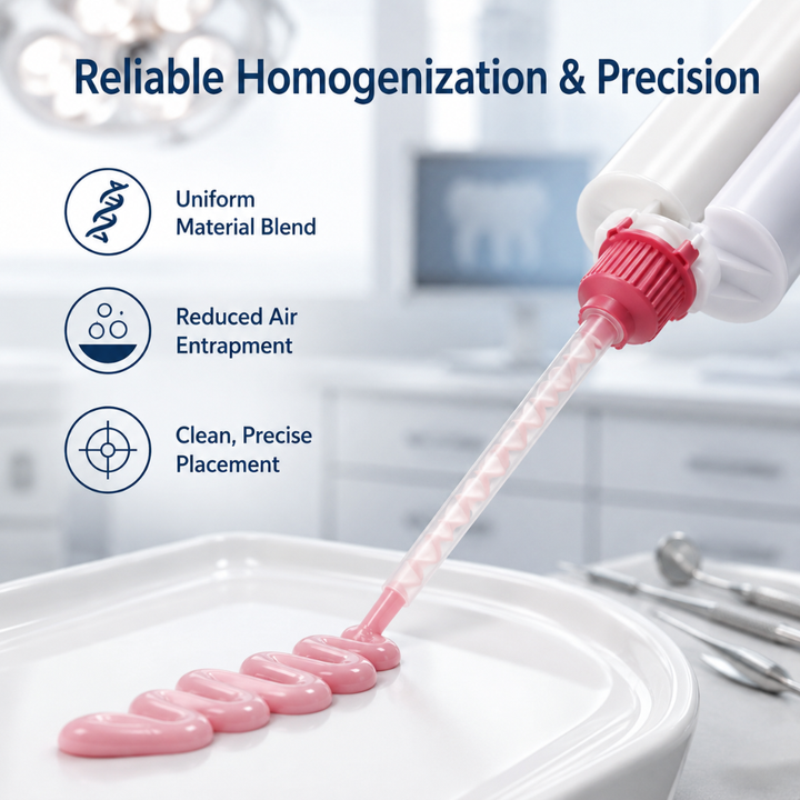 Disposable Pink HP Impression Mixing Tips Medium