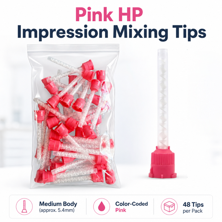 Disposable Pink HP Impression Mixing Tips Medium HP