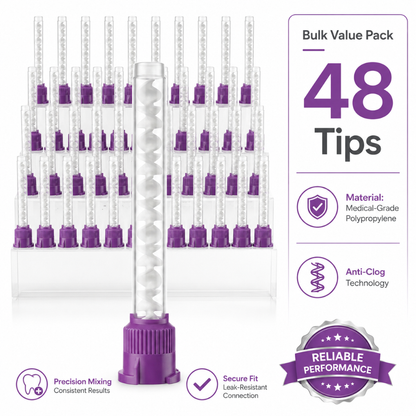 Disposable Purple HP Mixing Tips Extra Large Long 9cm 48 Pack Tips