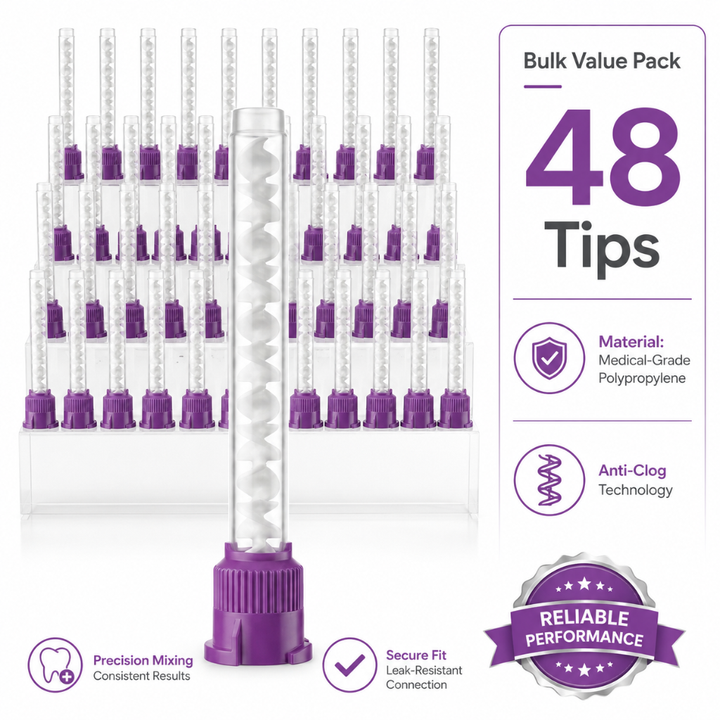 Disposable Purple HP Mixing Tips Extra Large Long 9cm 48 Pack Tips