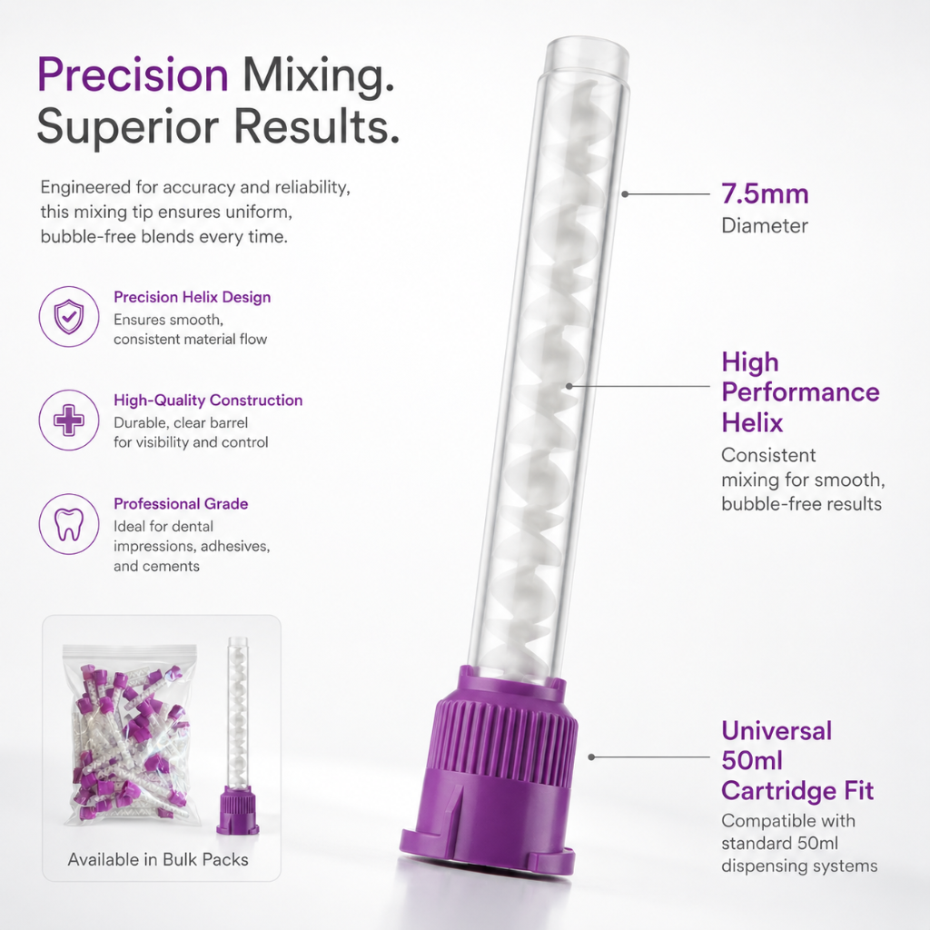 Disposable Purple HP Mixing Tips Extra Large Long 9cm 48 Pack Superior