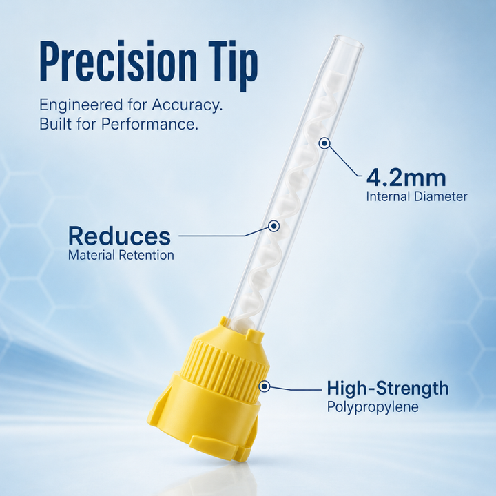 Disposable Yellow HP Mixing Tips Small 4.2mm 48 Pack Accuracy